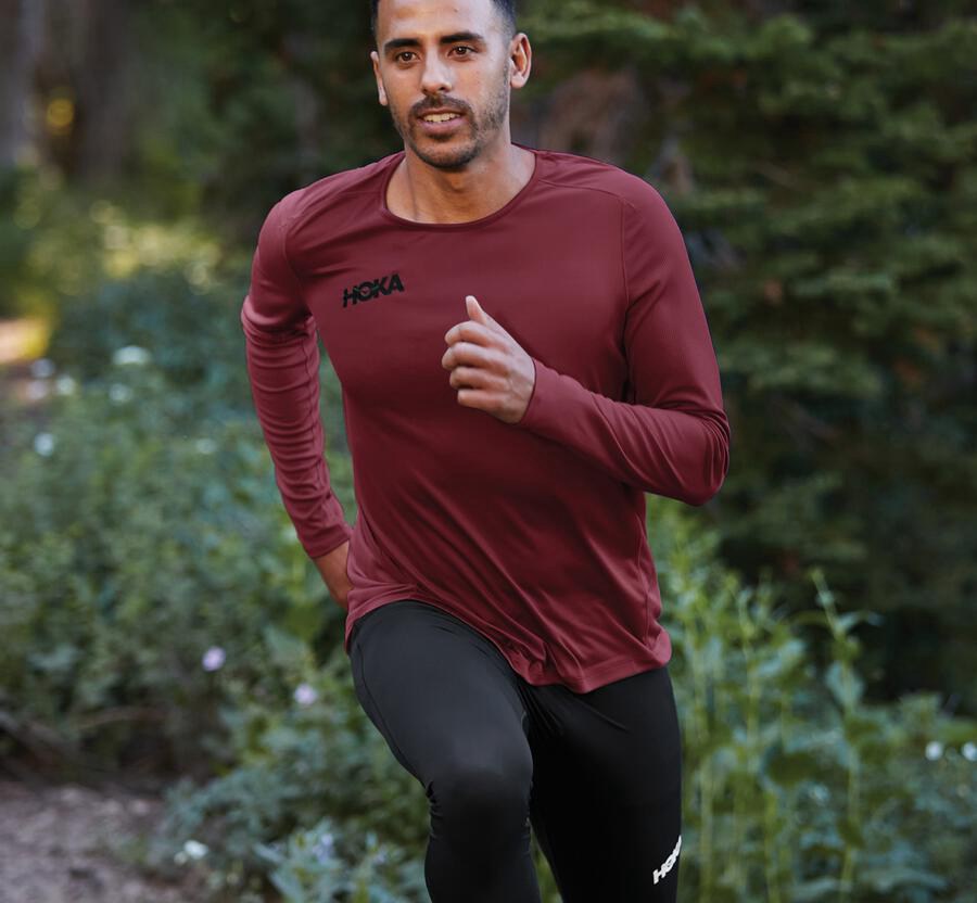 Hoka One One Performance Lång Sleeve Top Herr - Bröst - HALYF-5734